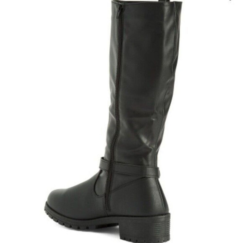 Olivia Miller Black  High Shaft Riding Boots Strap Accent - Picture 1 of 2